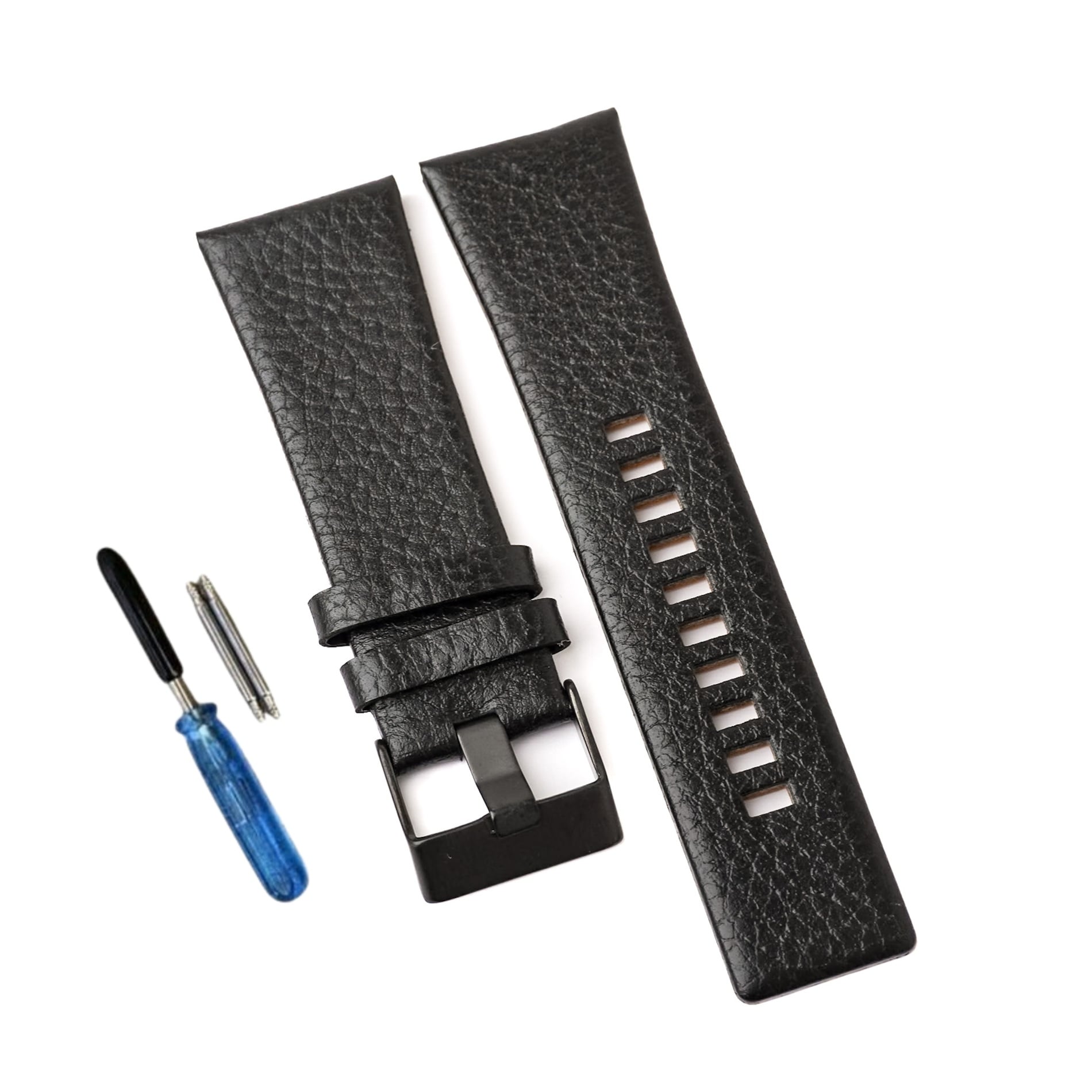 CORREA CUERO DIESEL PARA RELOJ UNIVERSAL - ANCHO 24MM - NEGRO - 1
