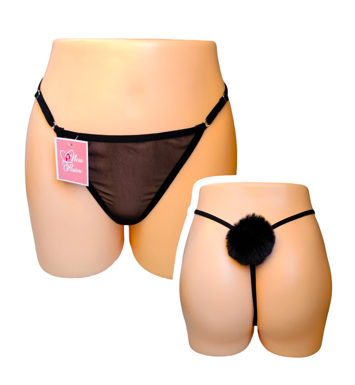 HILO CONEJA TANGA CONEJITA SEXY LENCERIA POMPON - 1