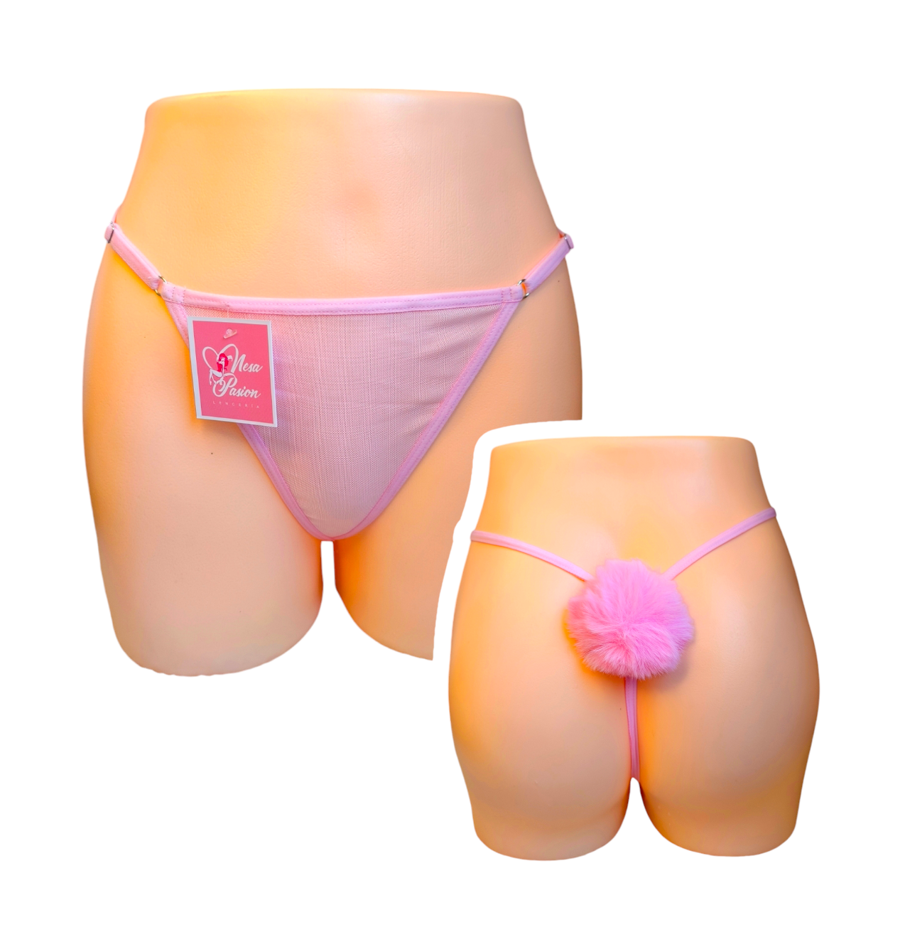 HILO CONEJA TANGA CONEJITA SEXY LENCERIA POMPON - 1