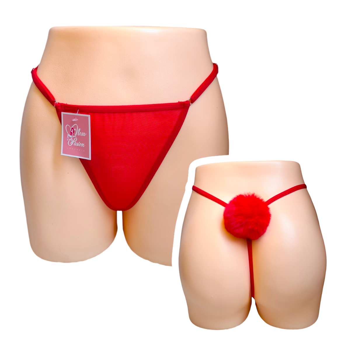 HILO CONEJA TANGA CONEJITA SEXY LENCERIA POMPON - 1