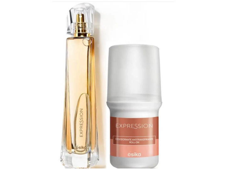 PERFUME  EXPRESSION + DESODORANTE ROLL ON  PARA  DAMA ESIKA - 1
