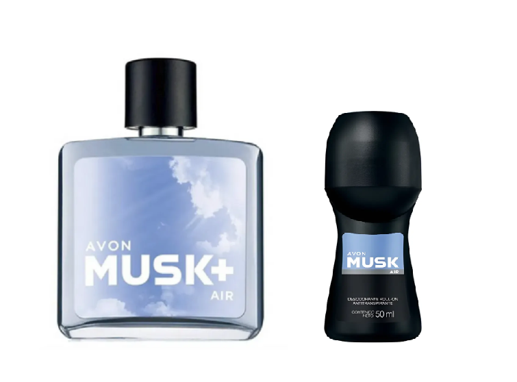 MUSK AIR PERFUME + DESODORANTE ROLL ON AVON - 1