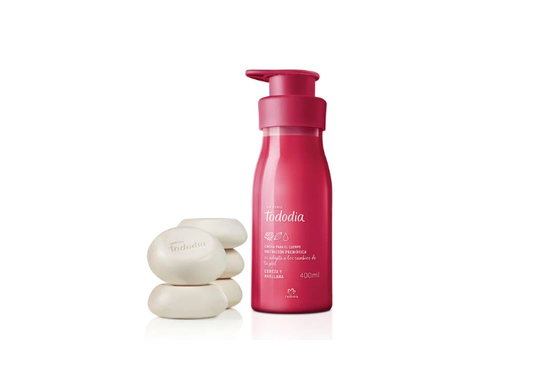 KIT CEREZA Y AVELLANA CREMA HIDRATANTE CORPORAL + CAJA DE JABONES TODODIA - 1