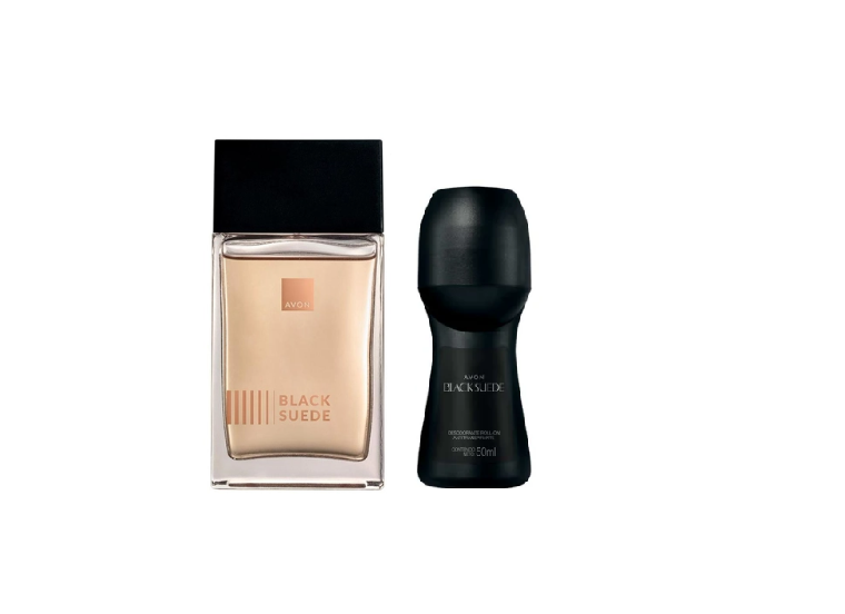 BLACK SUEDE PERFUME + DESODORANTE ROLL ON AVON - 1