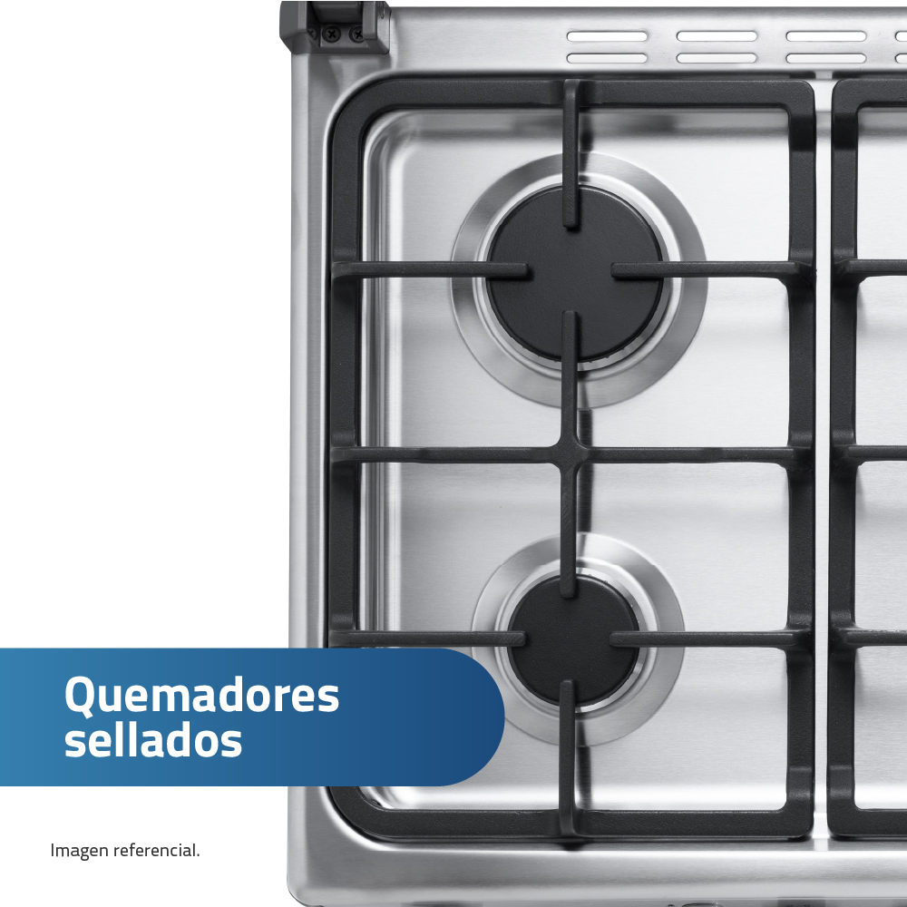COCINA A GAS INDURAMA 4 HORNILLAS GAS VIENA 24' CROMA - 7