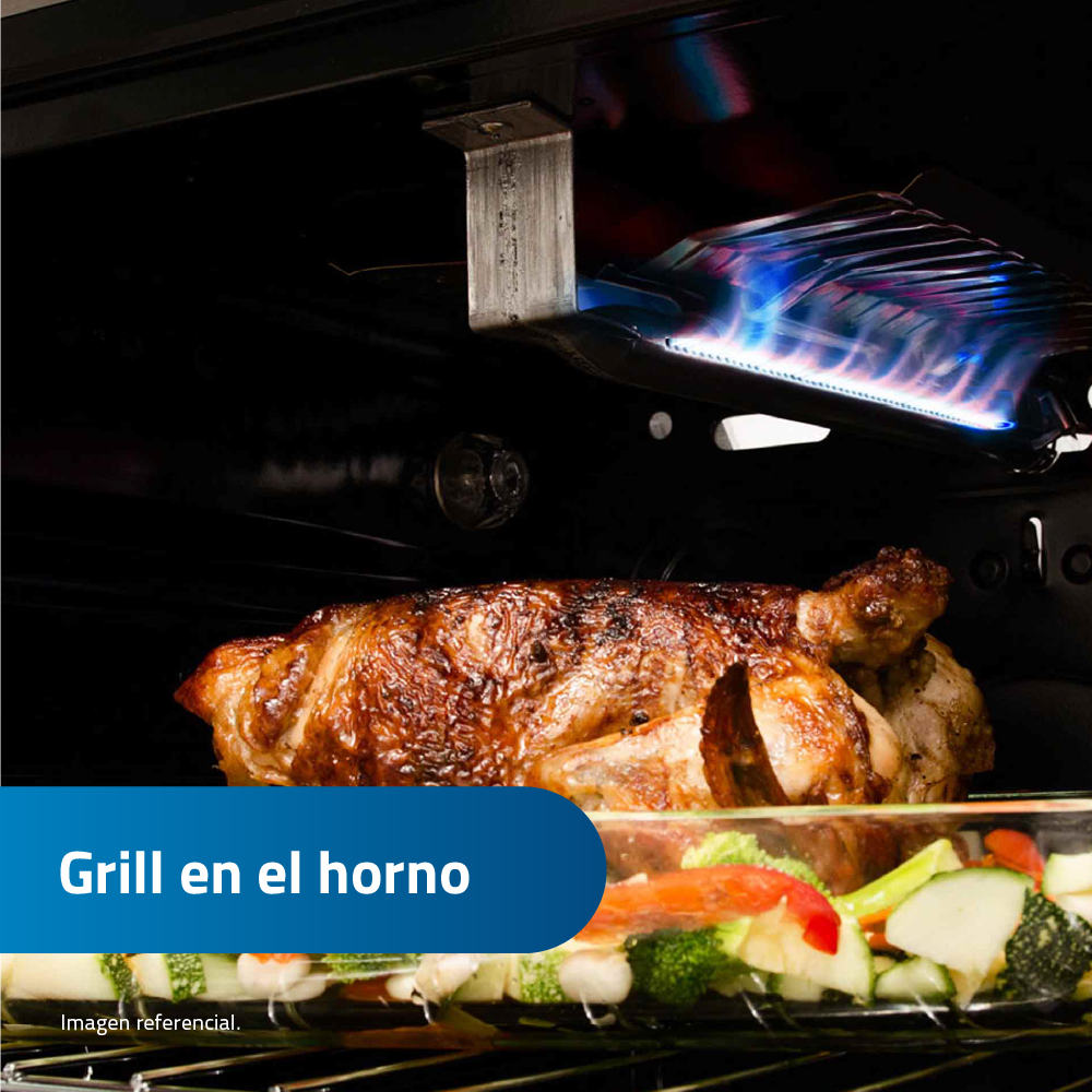 COCINA A GAS INDURAMA 6 HORNILLAS GAS GALICIA ZAFIRO 30' CROMA - 7