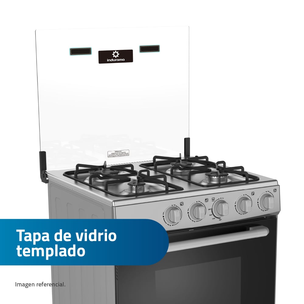 COCINA INDURAMA VERNET 24' GRIS 4 HORNILLAS - 5