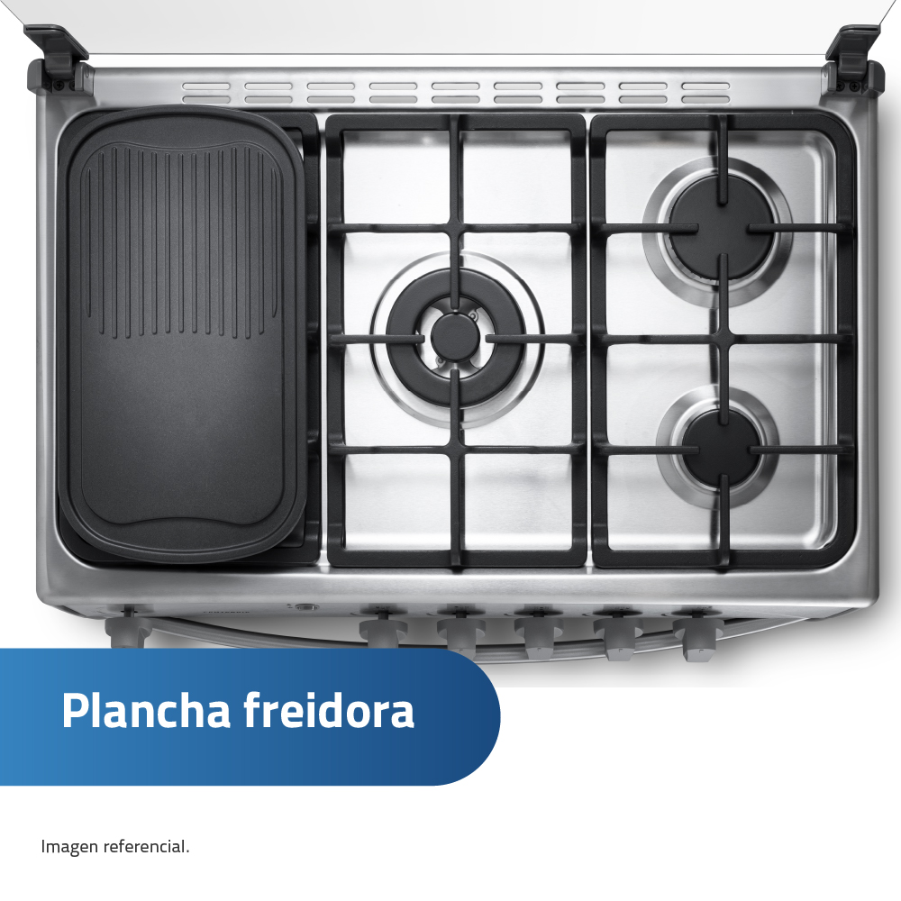 COCINA INDURAMA CANTABRIA 32' 5 HORNILLAS CROMA - 6