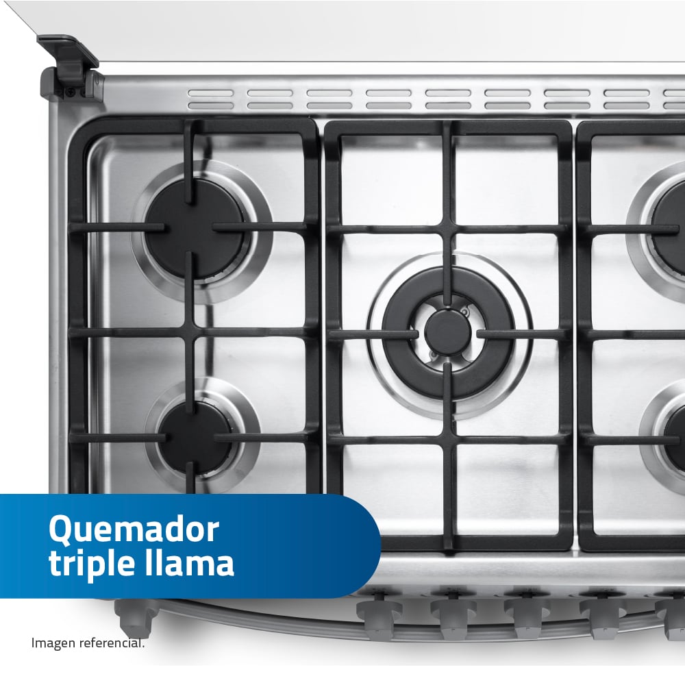 COCINA INDURAMA CANTABRIA 32' 5 HORNILLAS CROMA - 7