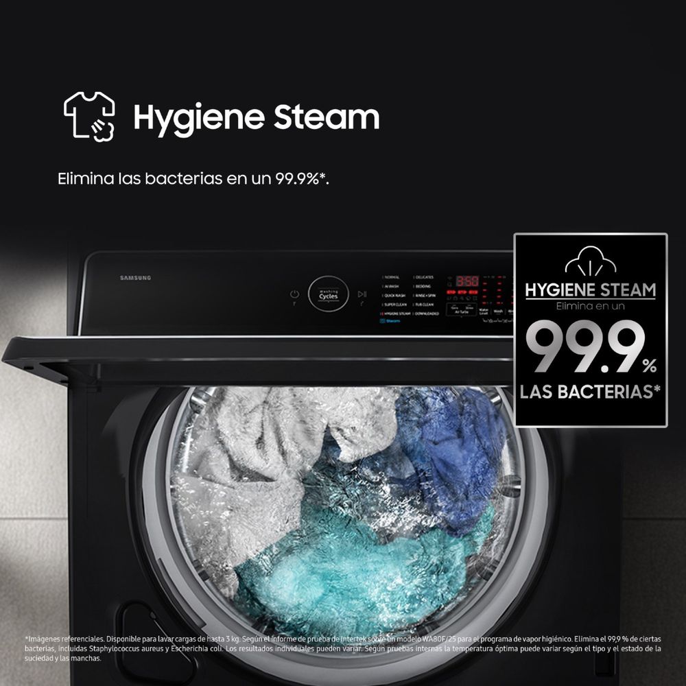 LAVADORA AUTOMÁTICA SAMSUNG WA80F21B9BPE 21KG NEGRO - 10