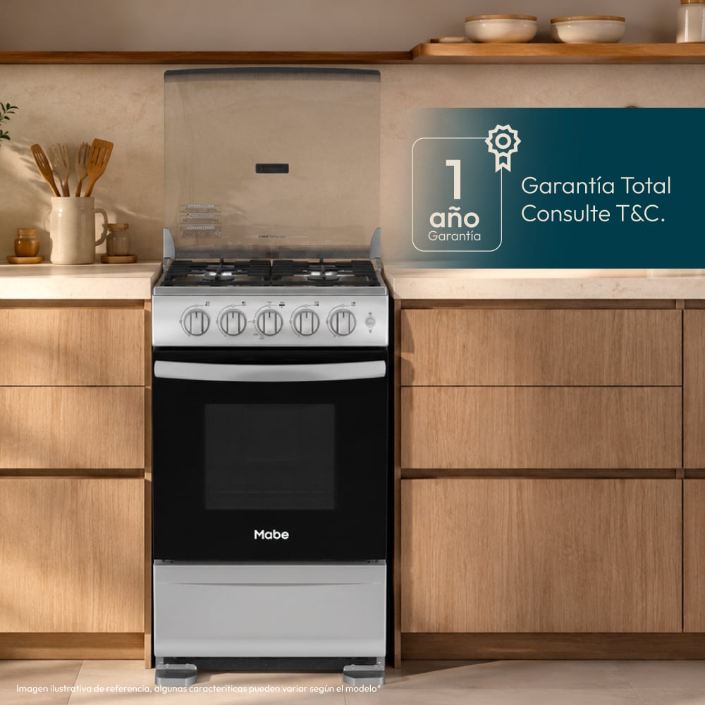 COCINA MABE EMP5120GP2 20' GRAFITO 4 HORNILLAS - 5