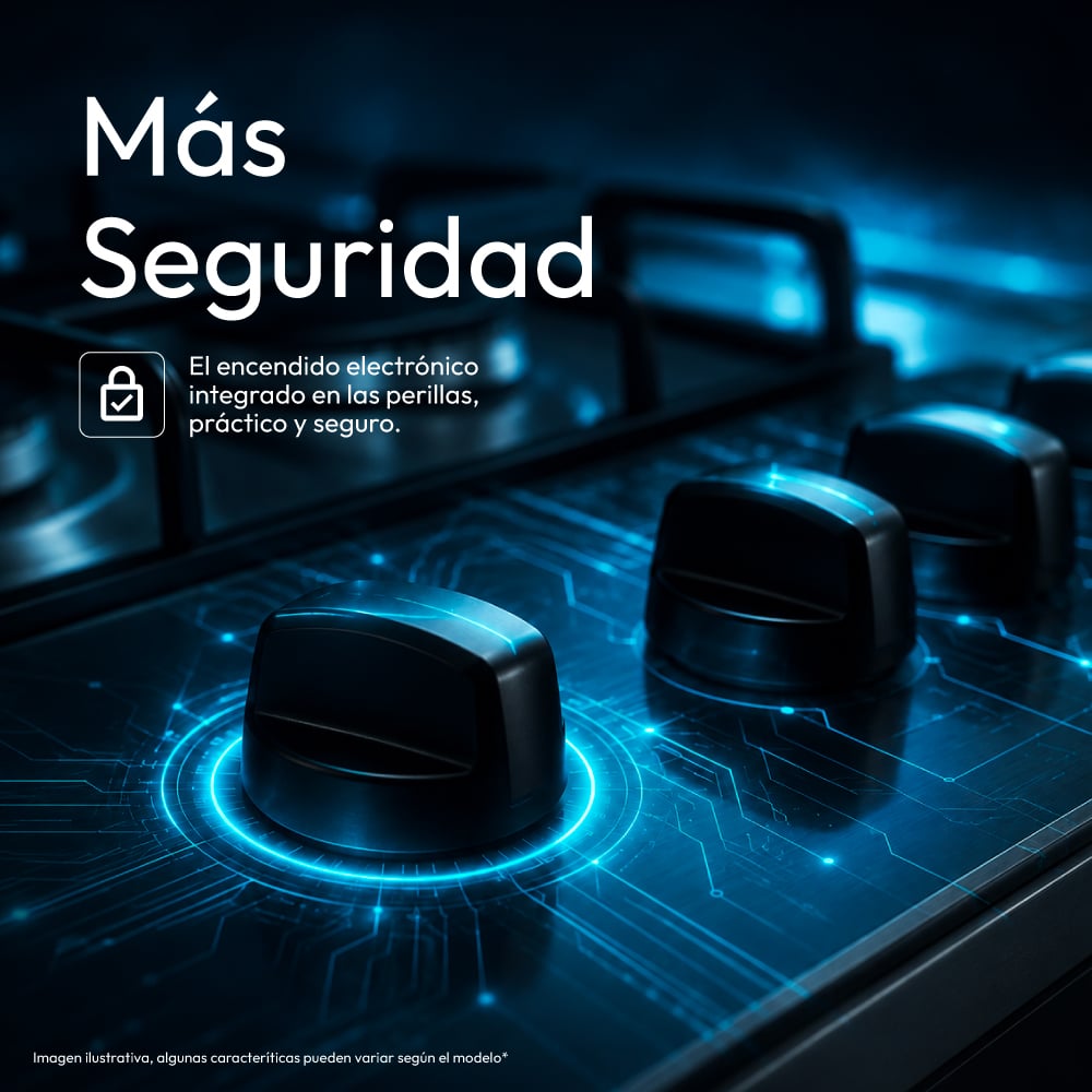 COCINA MABE EMP5120GP2 20' GRAFITO 4 HORNILLAS - 6