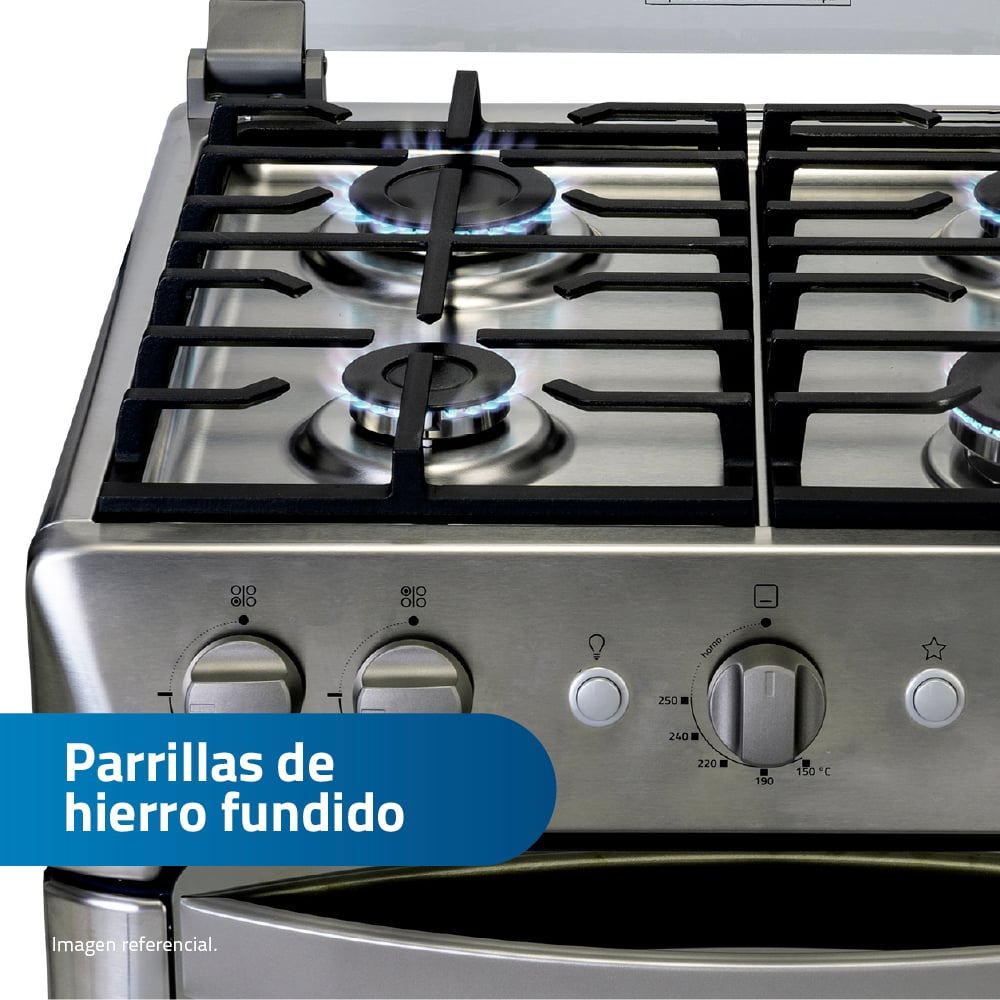 COCINA GAS INDURAMA GRANADA ZAFIRO 24' CROMA 4 HORNILLAS - 5