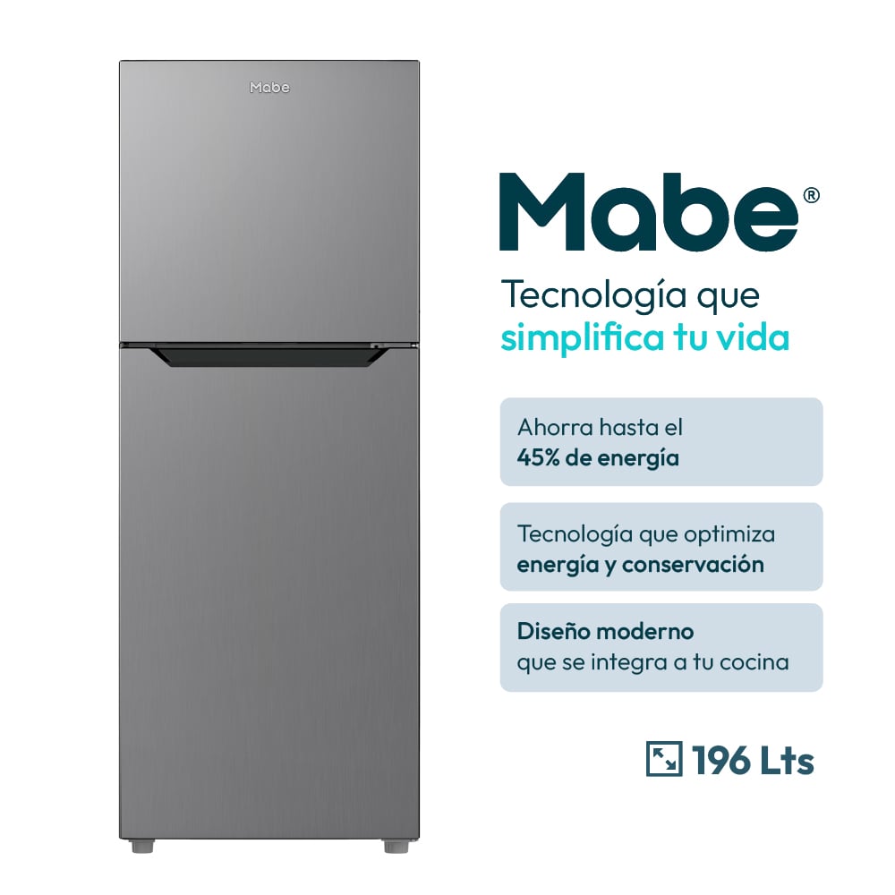 REFRIGERADORA MABE 196L RMN220PVPRX0 SIN DISPENSADOR INOX - 2