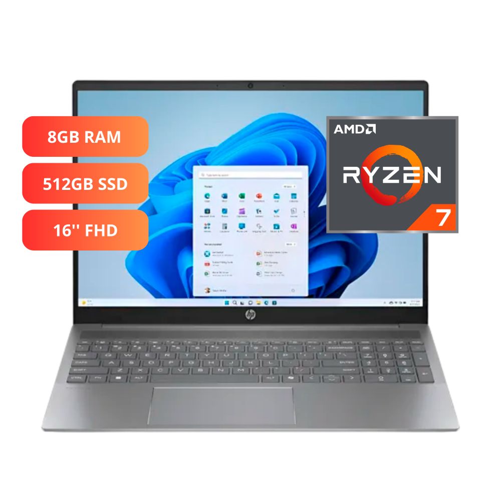 LAPTOP HP PAVILION RYZEN 5 8540U 8GB 512GB SSD 16' W11 NATURAL