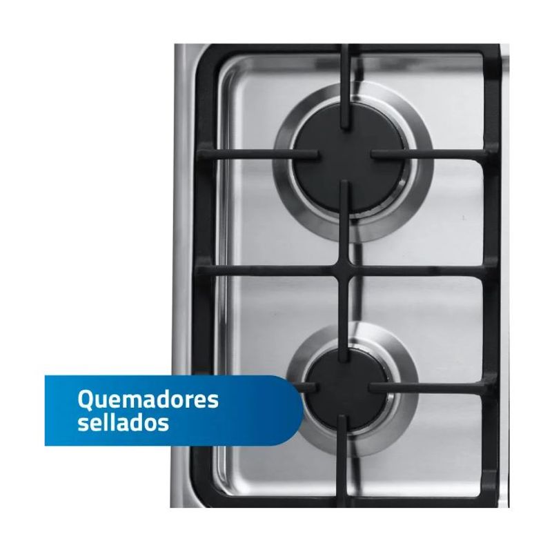 COCINA GAS INDURAMA CORUÑA QZ CROMA 4 HORNILLAS - 1