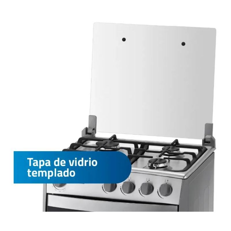 COCINA GAS INDURAMA CORUÑA QZ CROMA 4 HORNILLAS - 4
