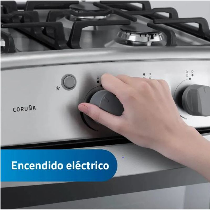 COCINA GAS INDURAMA CORUÑA QZ CROMA 4 HORNILLAS - 5