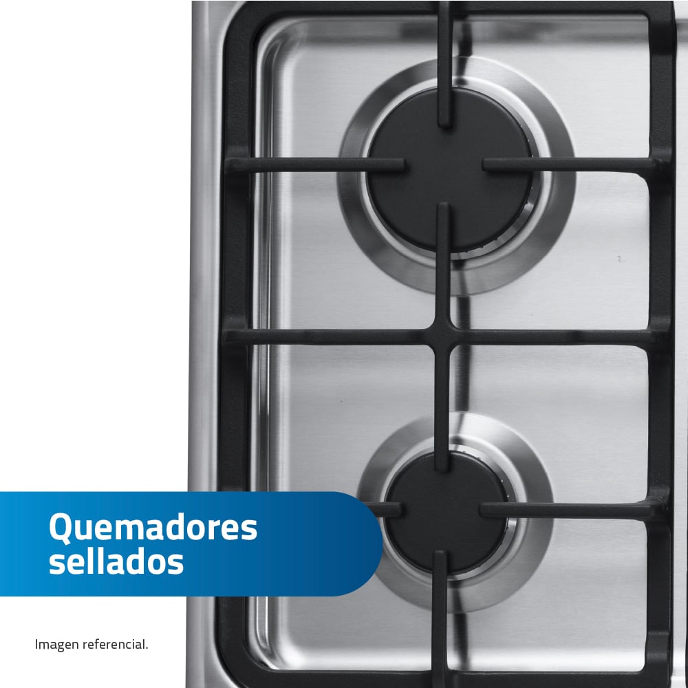 COCINA GAS INDURAMA CORUÑA QZ CROMA 4 HORNILLAS - 7