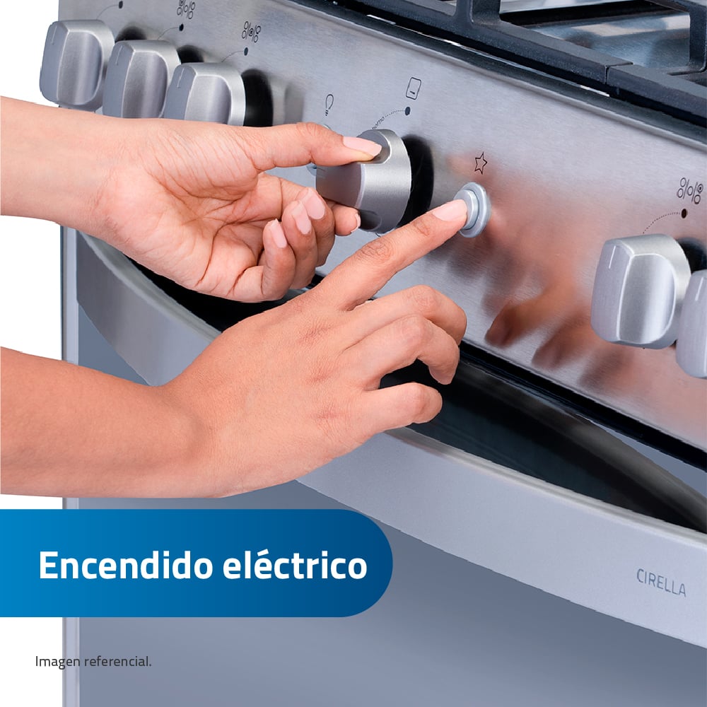 COCINA GAS CIRELLA ZAFIRO 30 CROMA 5 HORNILLAS - 4
