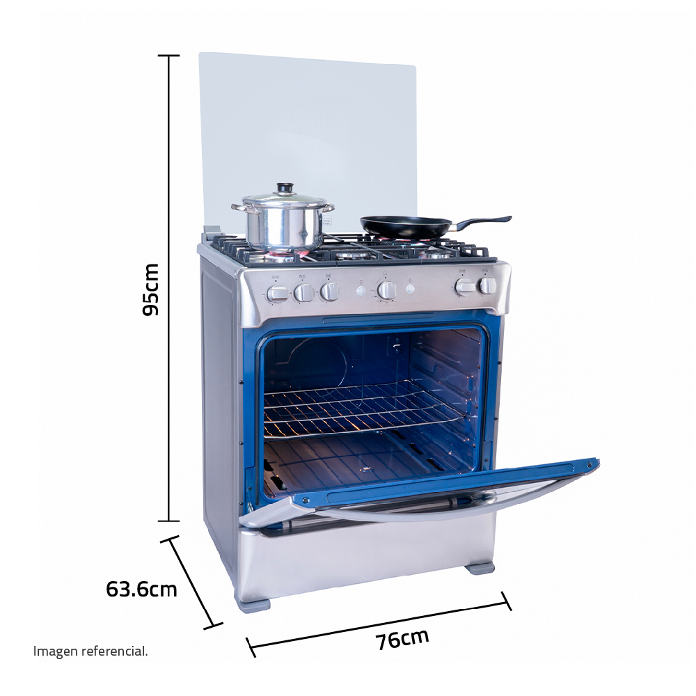 COCINA GAS CIRELLA ZAFIRO 30 CROMA 5 HORNILLAS - 8