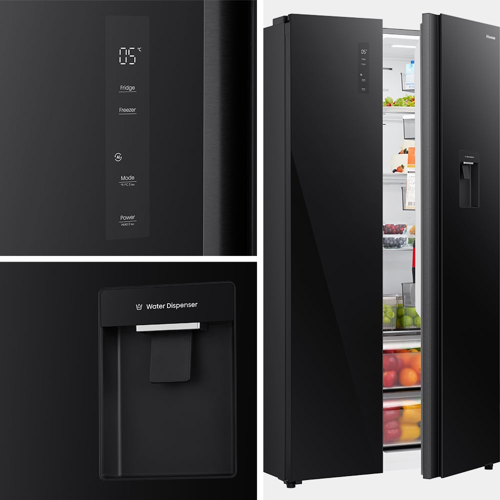 REFRIGERADORA SIDE BY SIDE HISENSE 529L BCD-558W C/D NEGRO - 4
