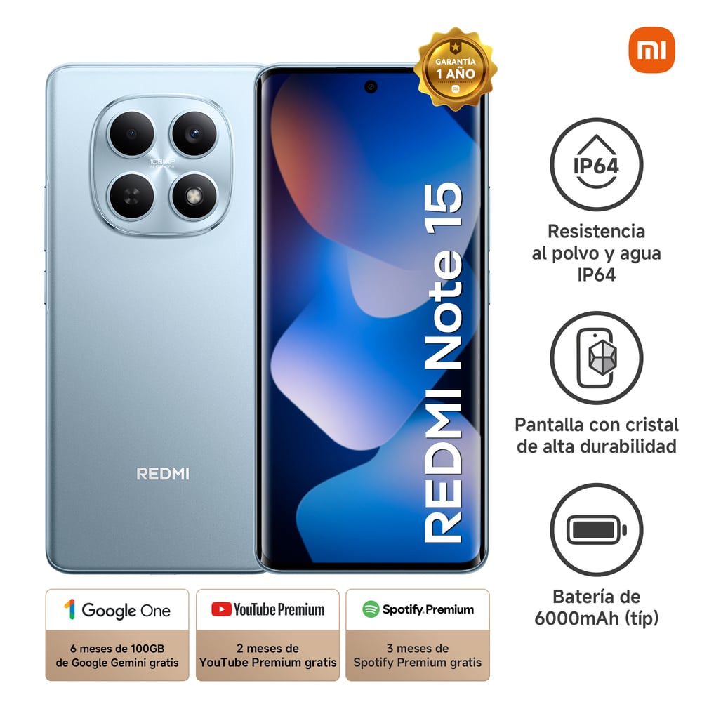 CELULAR 4G REDMI NOTE 15 256GB 8GB RAM AZUL GLACIAR - 2