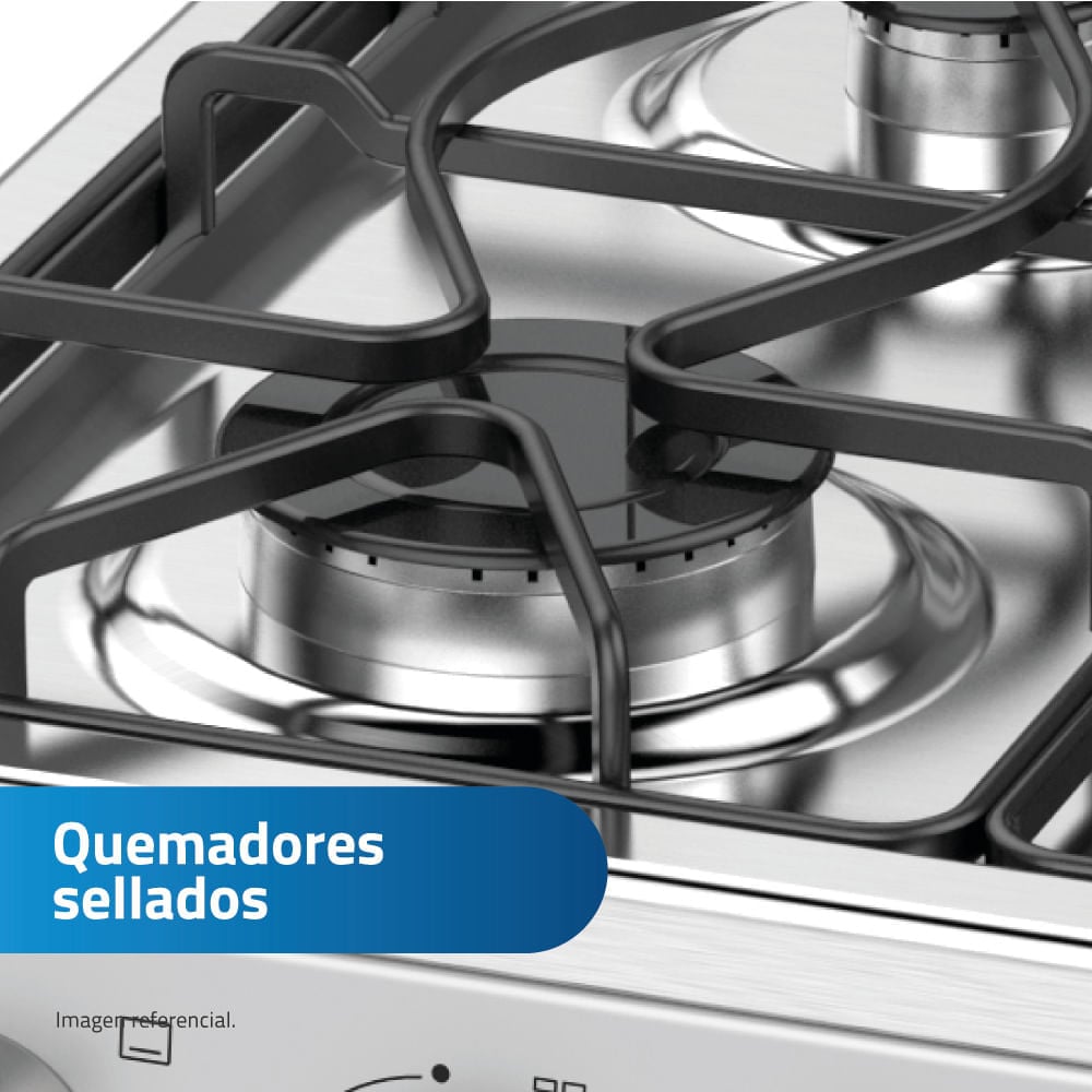 COCINA GAS INDURAMA MATISSE 20' CROMA 4 HORNILLAS - 6