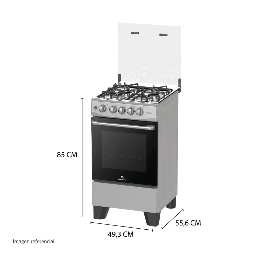 COCINA GAS INDURAMA MATISSE 20' CROMA 4 HORNILLAS - 7