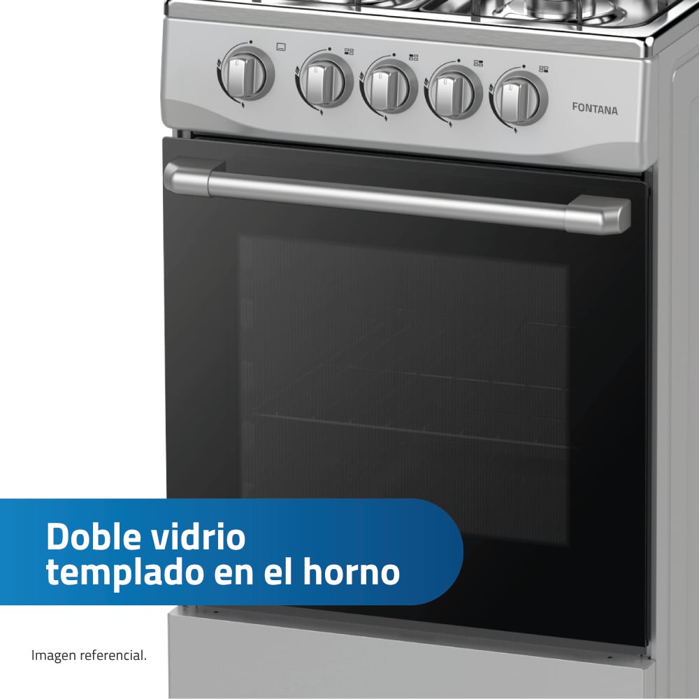 COCINA INDURAMA FONTANA 20' 4 HORNILLAS GRIS - 4