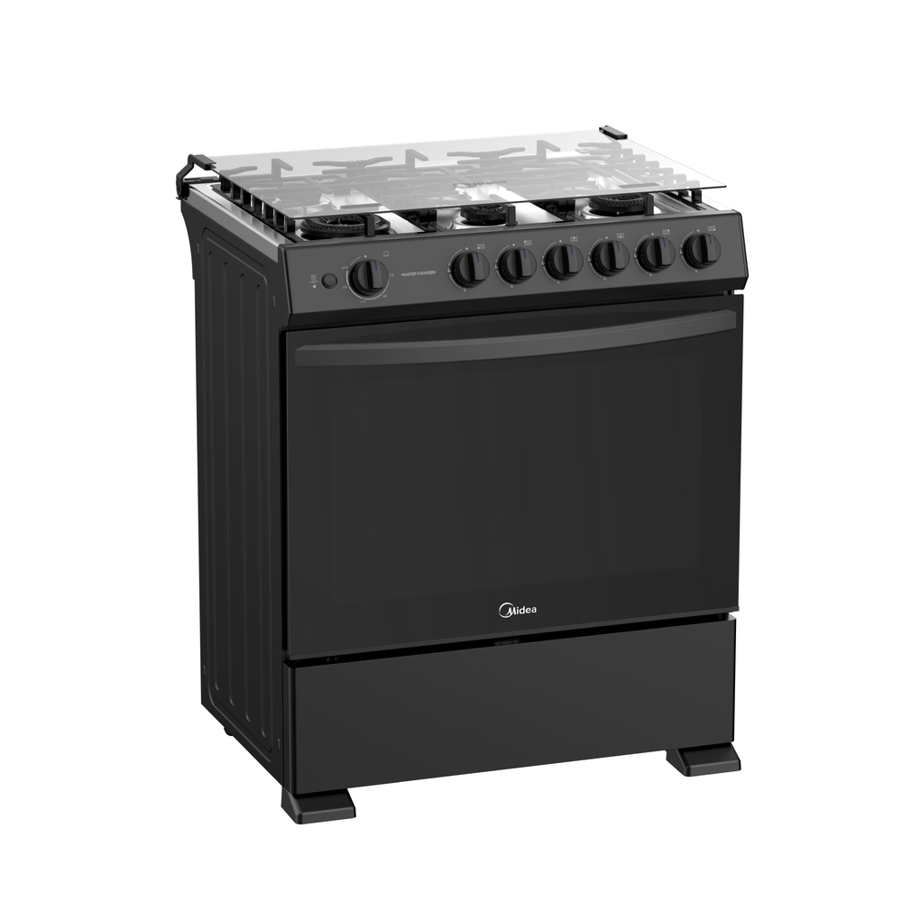 COCINA A GAS MIDEA MGS30TL6B-PE 30 PULGADAS 6 HORNILLAS NEGRO - 4