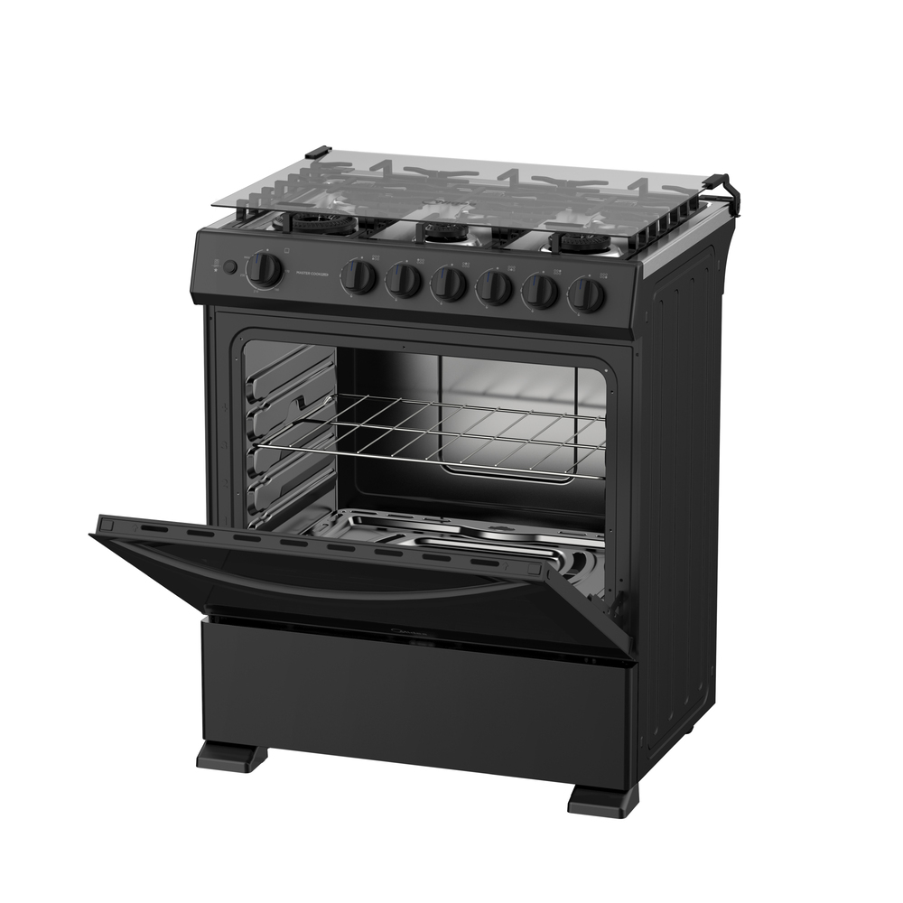 COCINA A GAS MIDEA MGS30TL6B-PE 30 PULGADAS 6 HORNILLAS NEGRO - 5