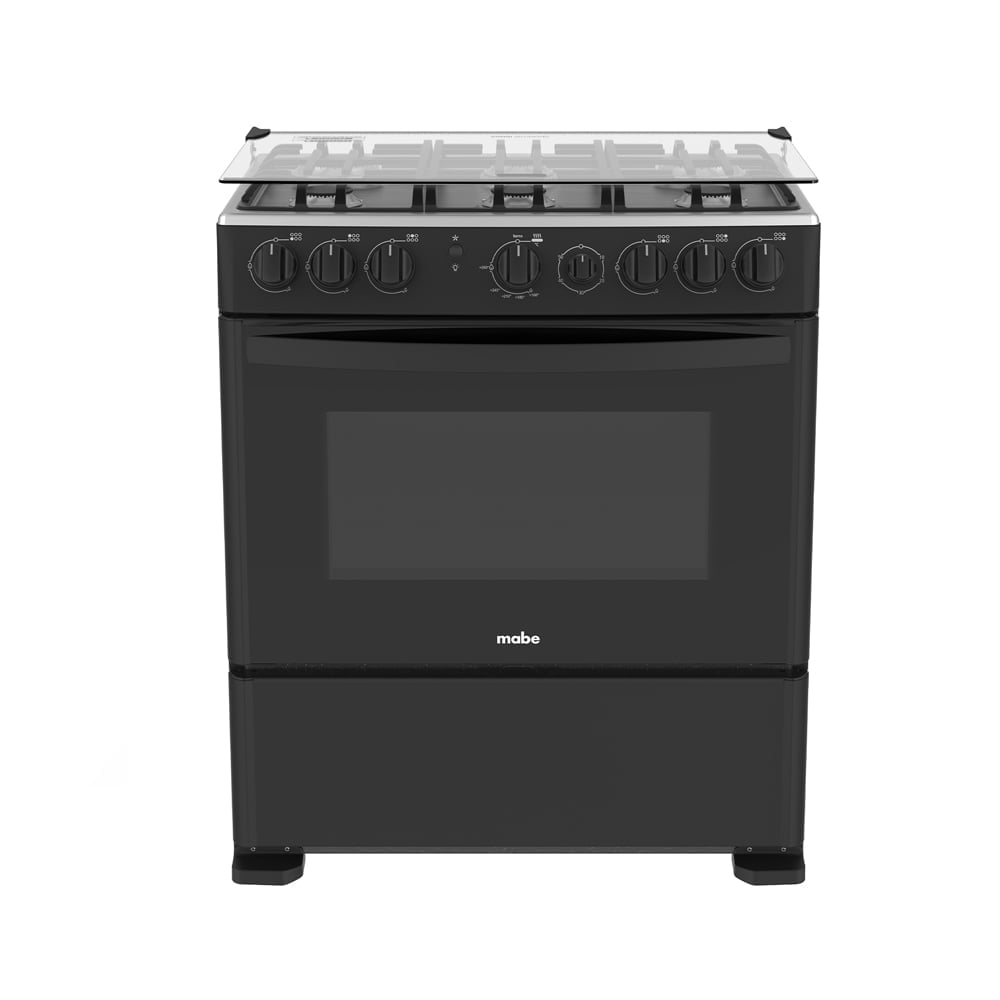 COCINA A GAS MABE CMP3020FN1 30' 6 HORNILLAS NEGRO - 1