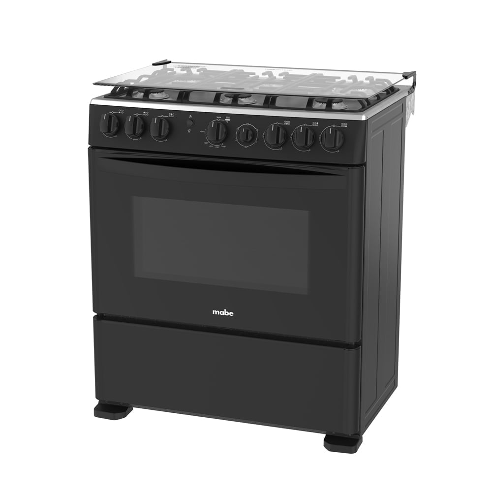 COCINA A GAS MABE CMP3020FN1 30' 6 HORNILLAS NEGRO - 2