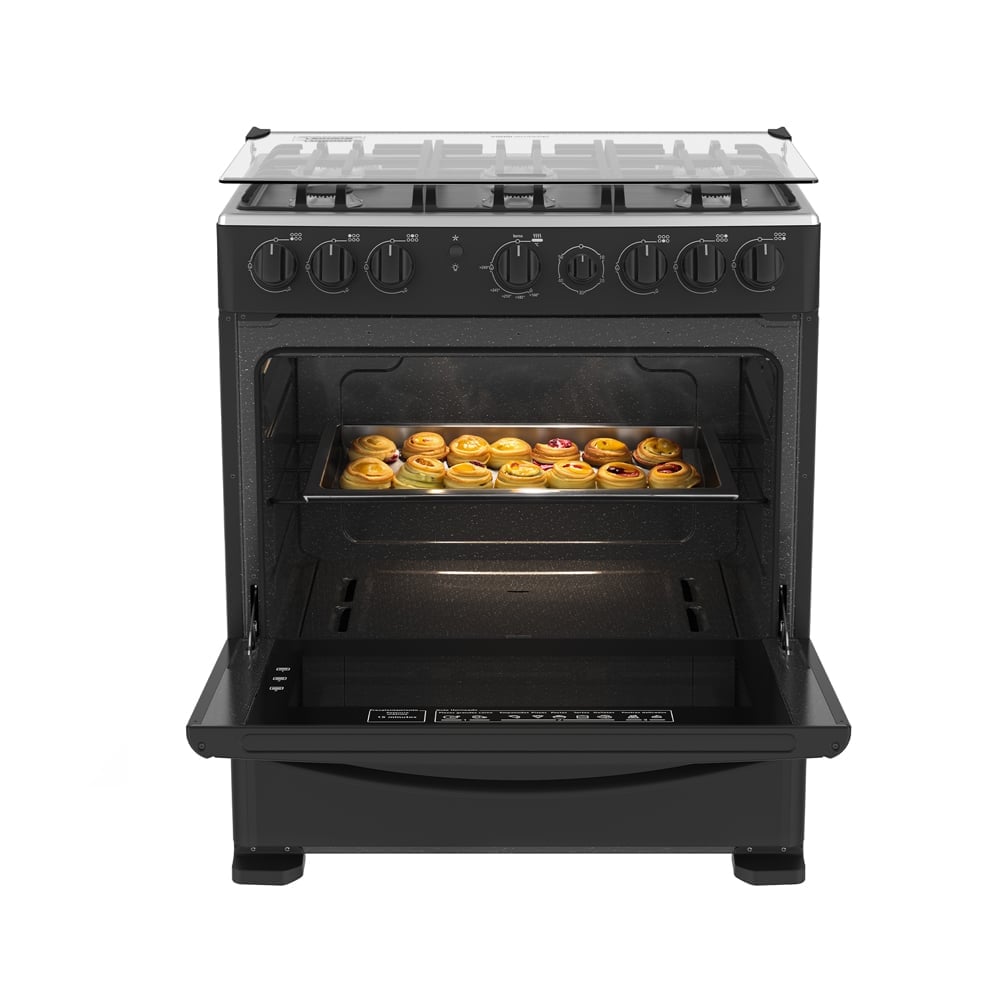 COCINA A GAS MABE CMP3020FN1 30' 6 HORNILLAS NEGRO - 4