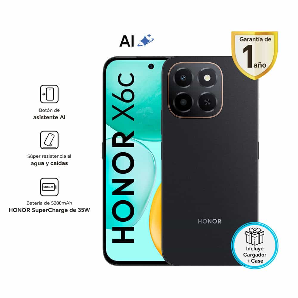 CELULAR 4G HONOR X6C 256GB 6GB 50MP MIDNIGHT BLACK - 1