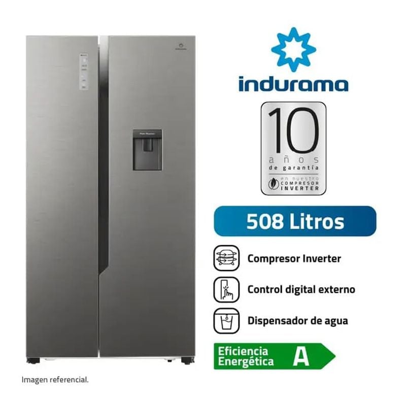 REFRIGERADORA INDURAMA SIDE BY SIDE 508L RI-788DI CROMA - 1