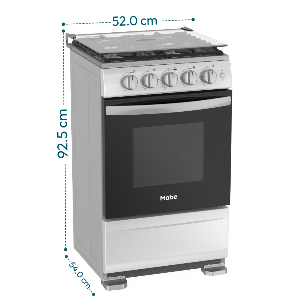 COCINA MABE EMP5120GP2 20' GRAFITO 4 HORNILLAS - 9
