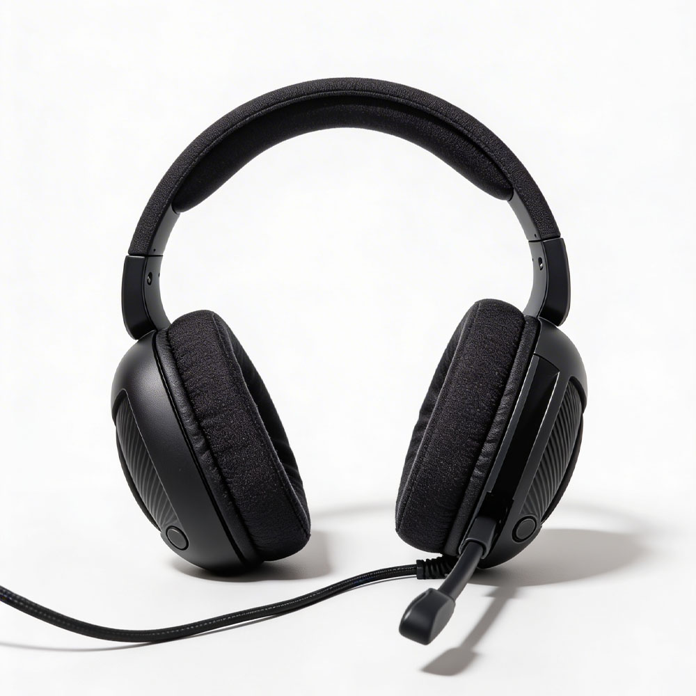 AUDÍFONOS OVER EAR GAMER CON MICRÓFONO Y LUCES RGB NIUM 5004 NEGRO - 1