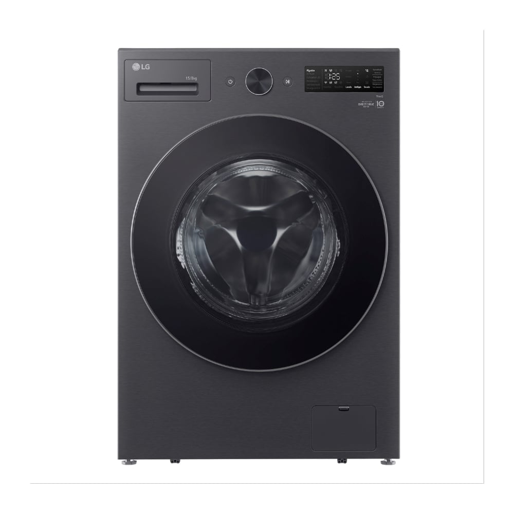 LAVASECA AUTOMÁTICA LG WD15EBNTSPG 15KG LAVADO / 8KG SECADO CARGA FRONTAL NEGRO - 1