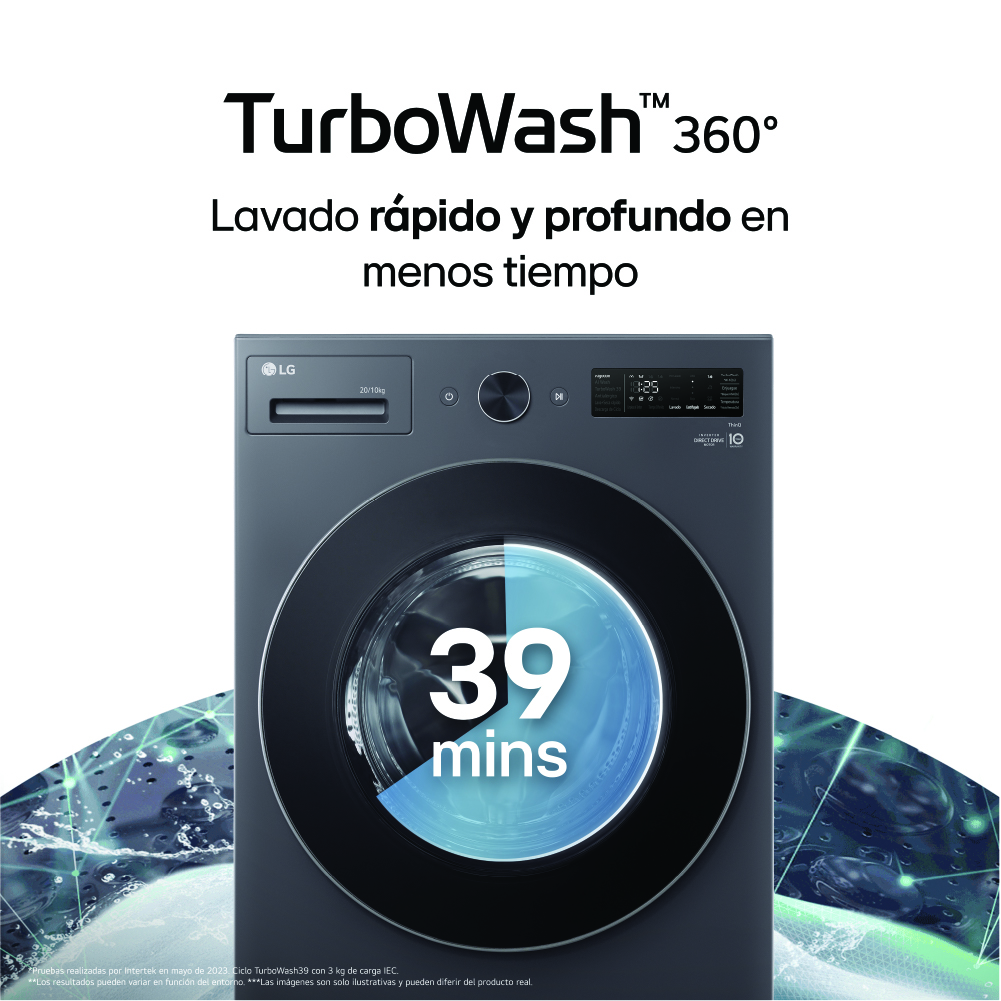 LAVASECA AUTOMÁTICA LG WD15EBNTSPG 15KG LAVADO / 8KG SECADO CARGA FRONTAL NEGRO - 4