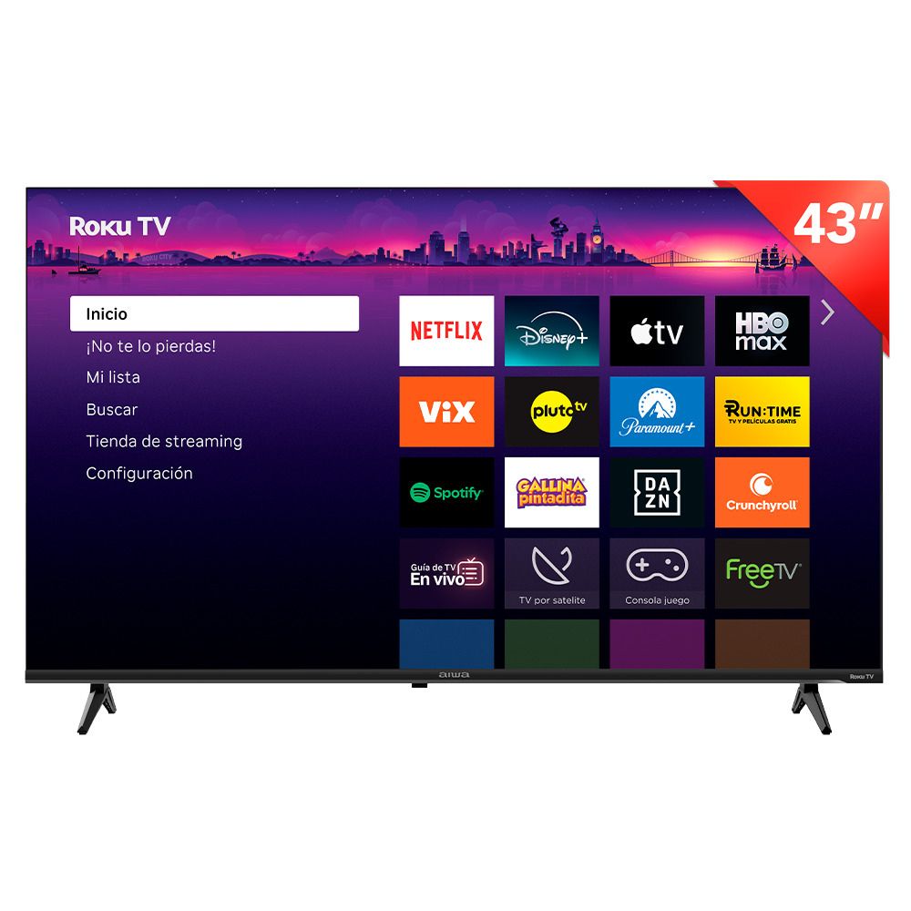 COMBO TELEVISOR SMART FULL HD 43' AIWA ROKU TV AW43B2RK 2025 + BARRA DE SONIDO AIWA AWSBH20 40W BLUETOOTH - 2