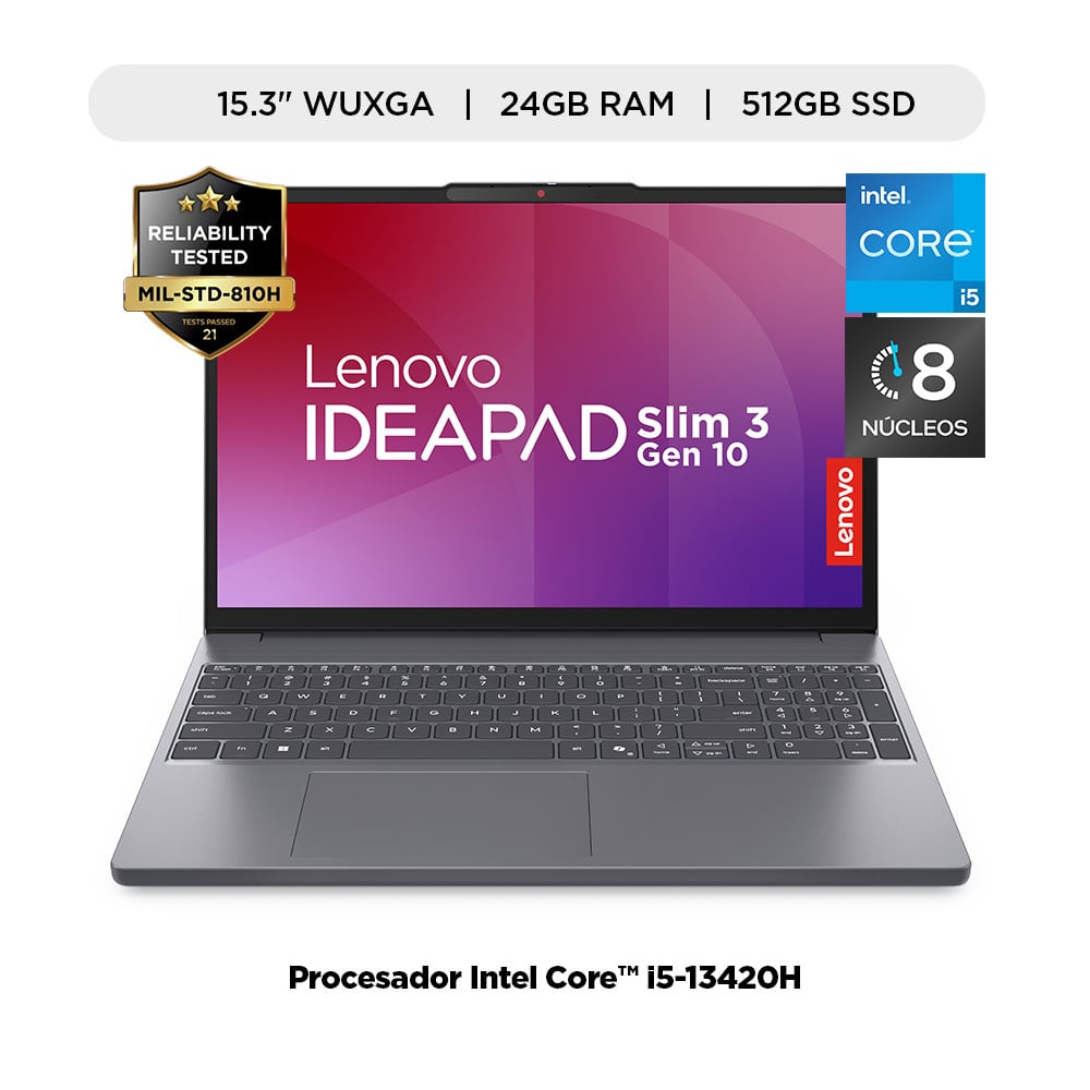 LAPTOP LENOVO IDEAPAD SLIM 3I CORE I5-13420H 15.3' 512GB SSD 24GB RAM - 1