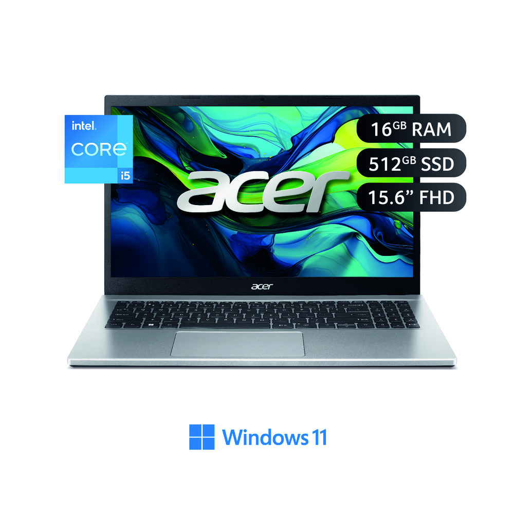 LAPTOP ACER A315-59-596Z 15.6' FHD INTEL CORE I5-1235U 512GB SSD 16GB RAM INTEL UHD GRAPHICS WINDOWS 11 PLATA - 1