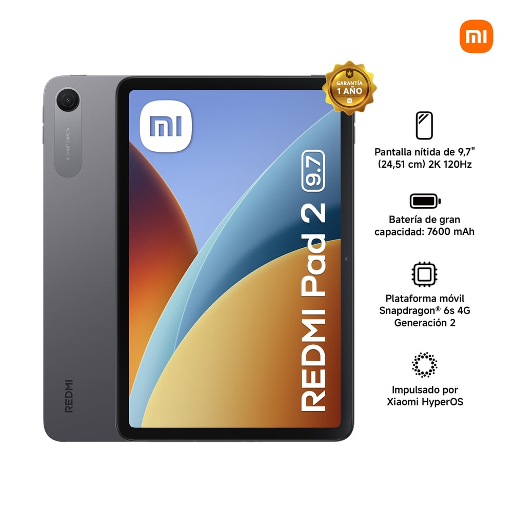 TABLET XIAOMI REDMI PAD 2 128GB 4GB RAM 8MP GRIS - 2