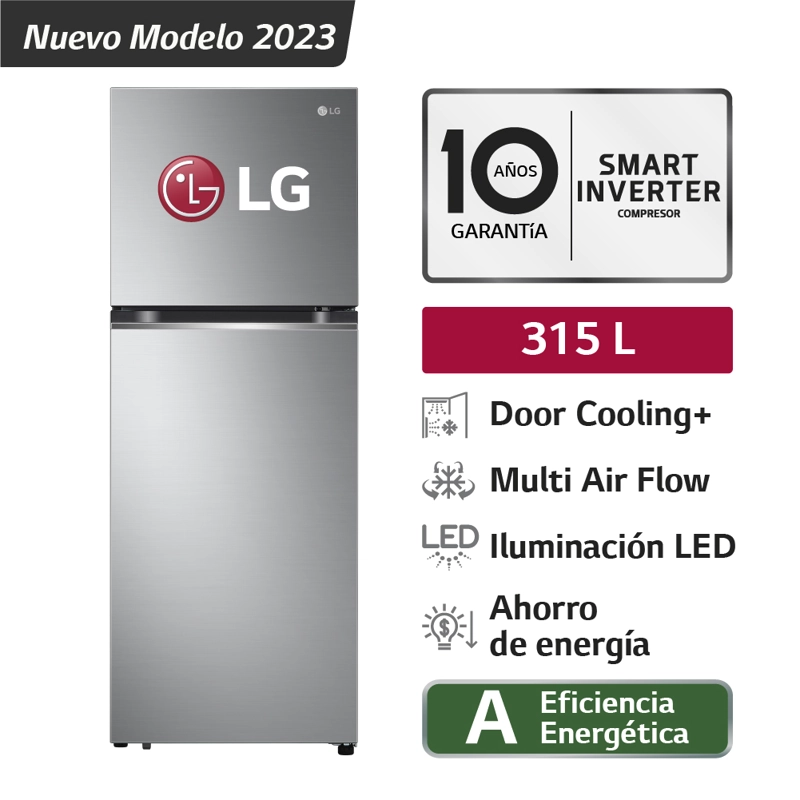 REFRIGERADORA LG GT31BPP 315L DOOR COOLING TOP FREEZER PLATEADA - 1