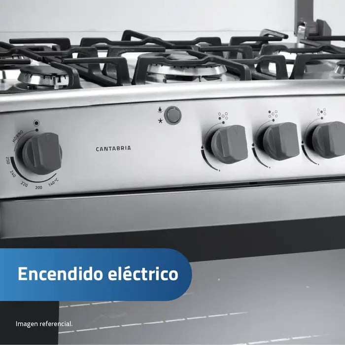 COCINA INDURAMA CANTABRIA 32' 5 HORNILLAS CROMA - 3