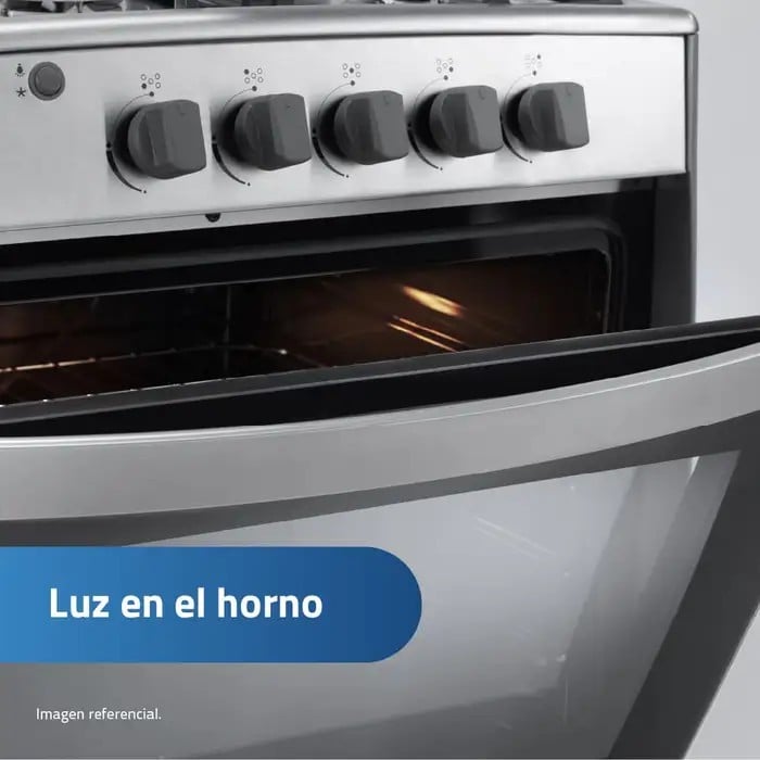 COCINA INDURAMA CANTABRIA 32' 5 HORNILLAS CROMA - 4
