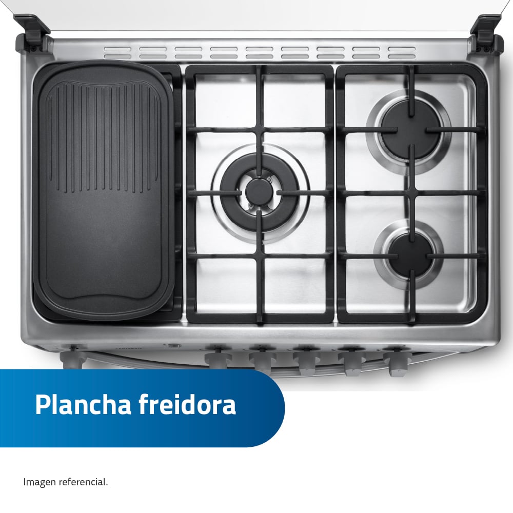 COCINA INDURAMA CANTABRIA 32' 5 HORNILLAS CROMA - 7