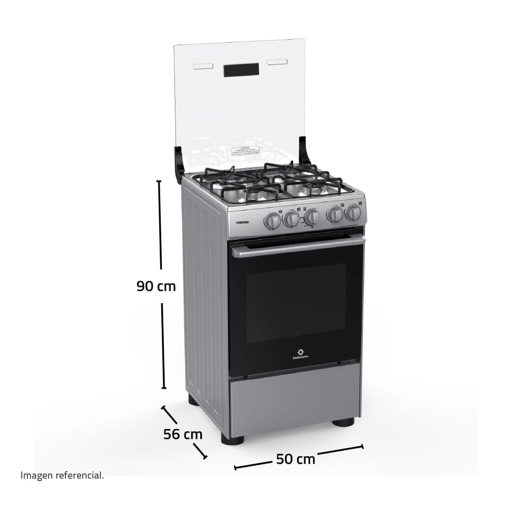 COCINA INDURAMA FONTANA 20' 4 HORNILLAS GRIS - 3